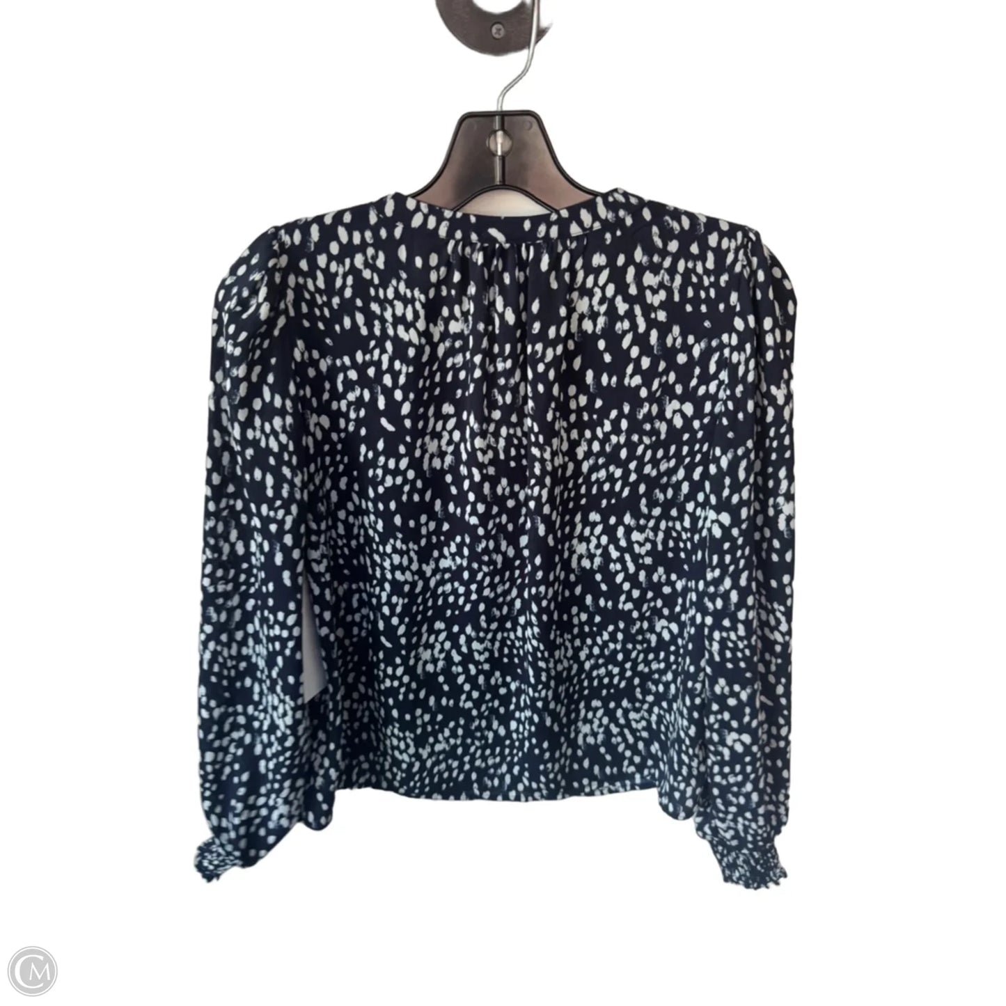 Top Long Sleeve By Evereve In Blue & White, Size: Xs