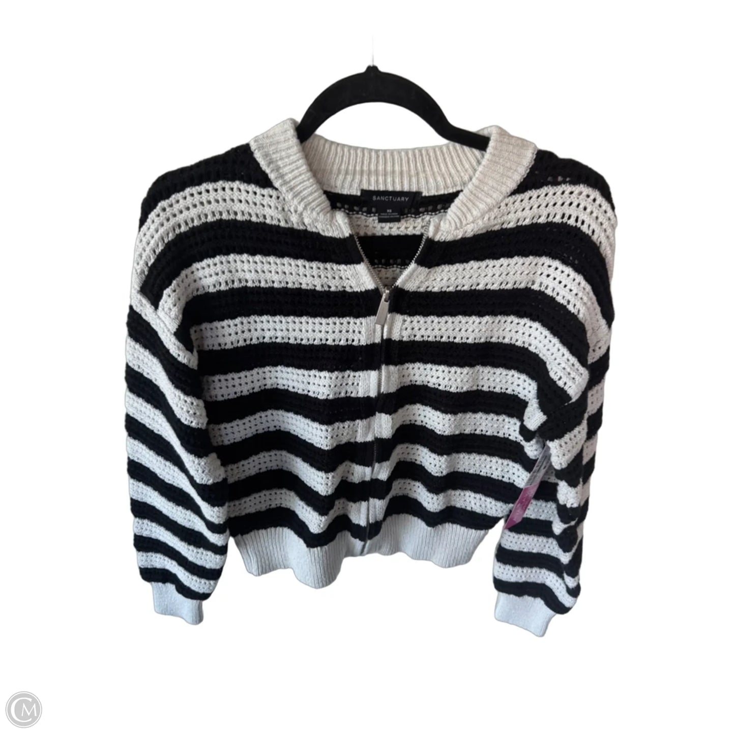 Sweater Cardigan By Sanctuary In Black & Cream, Size: Xs