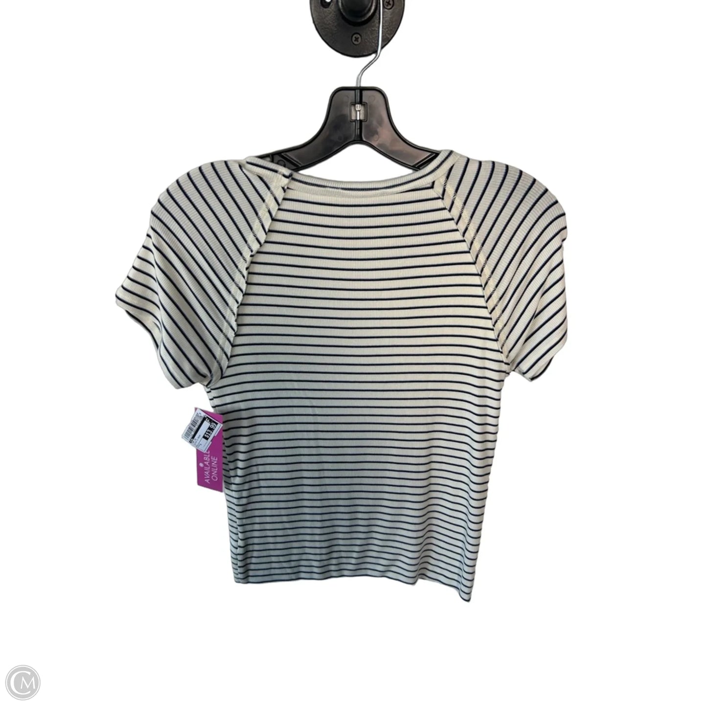 Top Short Sleeve By Lna In Black & Cream, Size: S