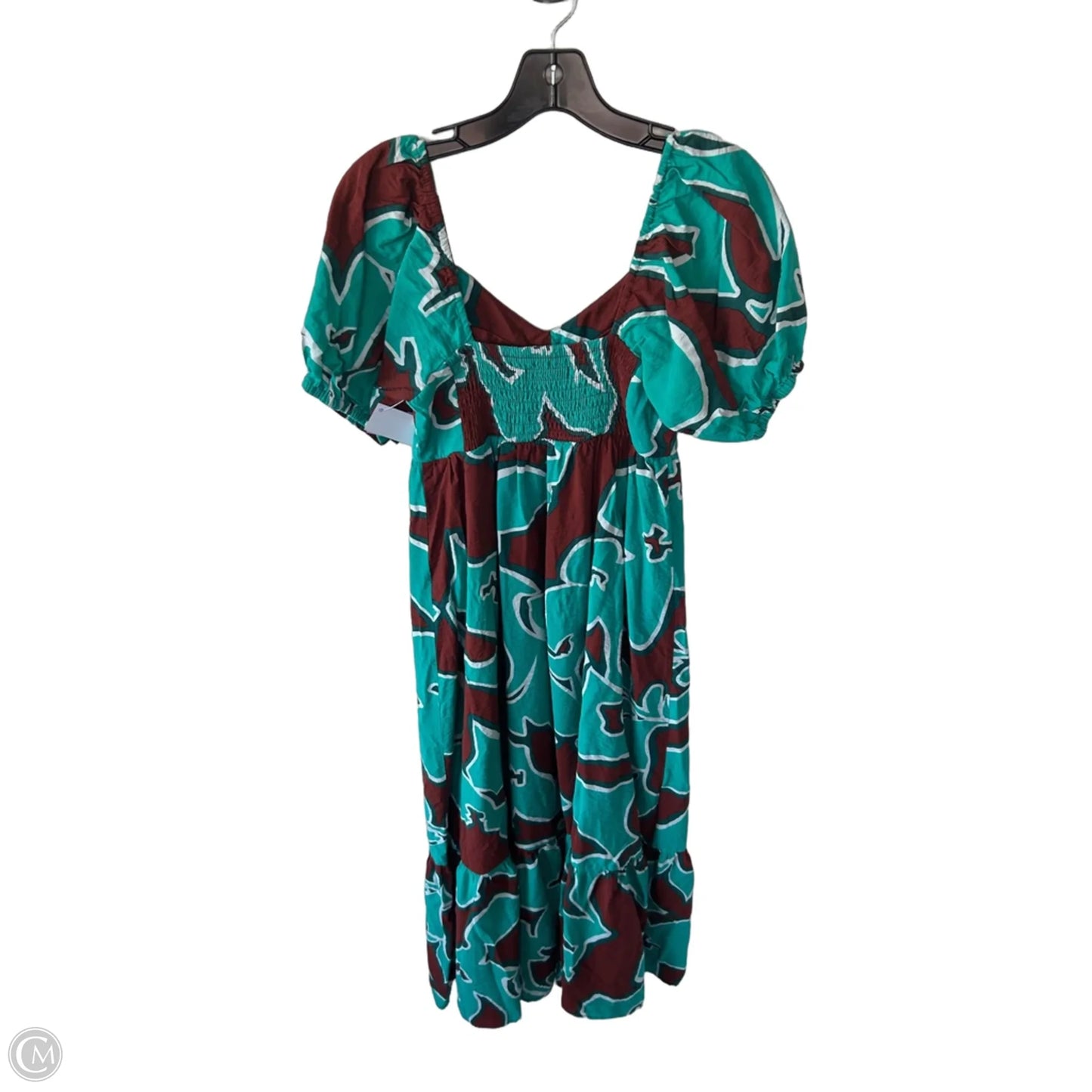 Dress Casual Midi By Nine West In Green & Red, Size: S