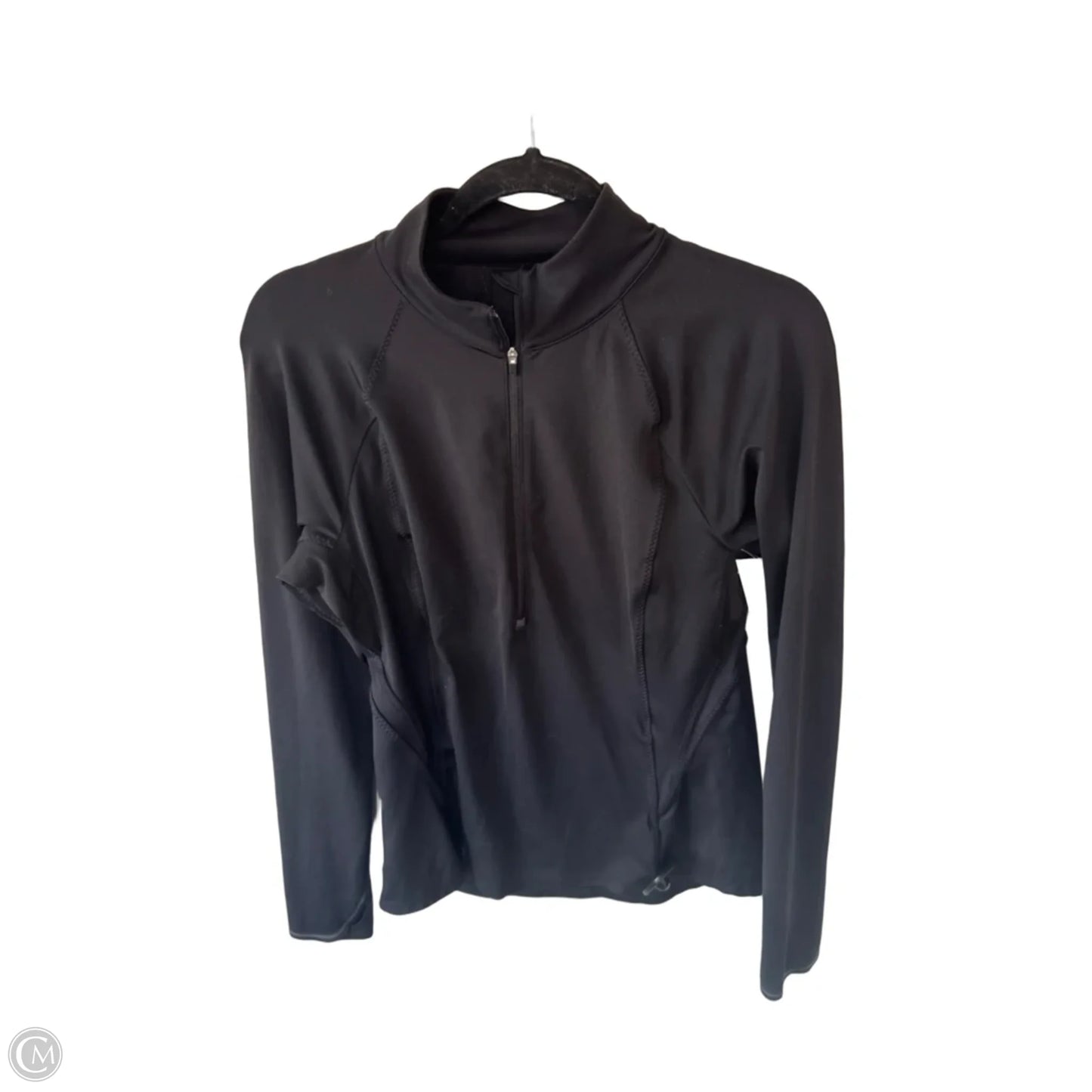 Athletic Top Long Sleeve Collar By Athleta In Black, Size: S