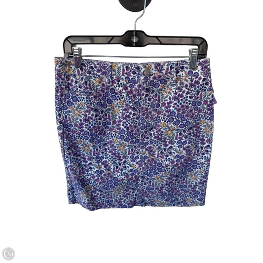 Skirt Mini & Short By Talbots In Purple & White, Size: 4p