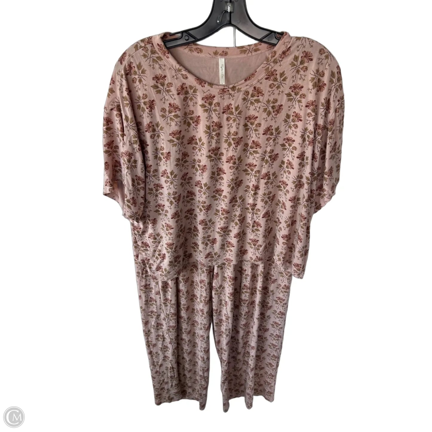Pajamas 2pc By Clothes Mentor In Pink & Tan, Size: L