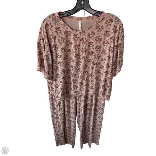 Pajamas 2pc By Clothes Mentor In Pink & Tan, Size: L