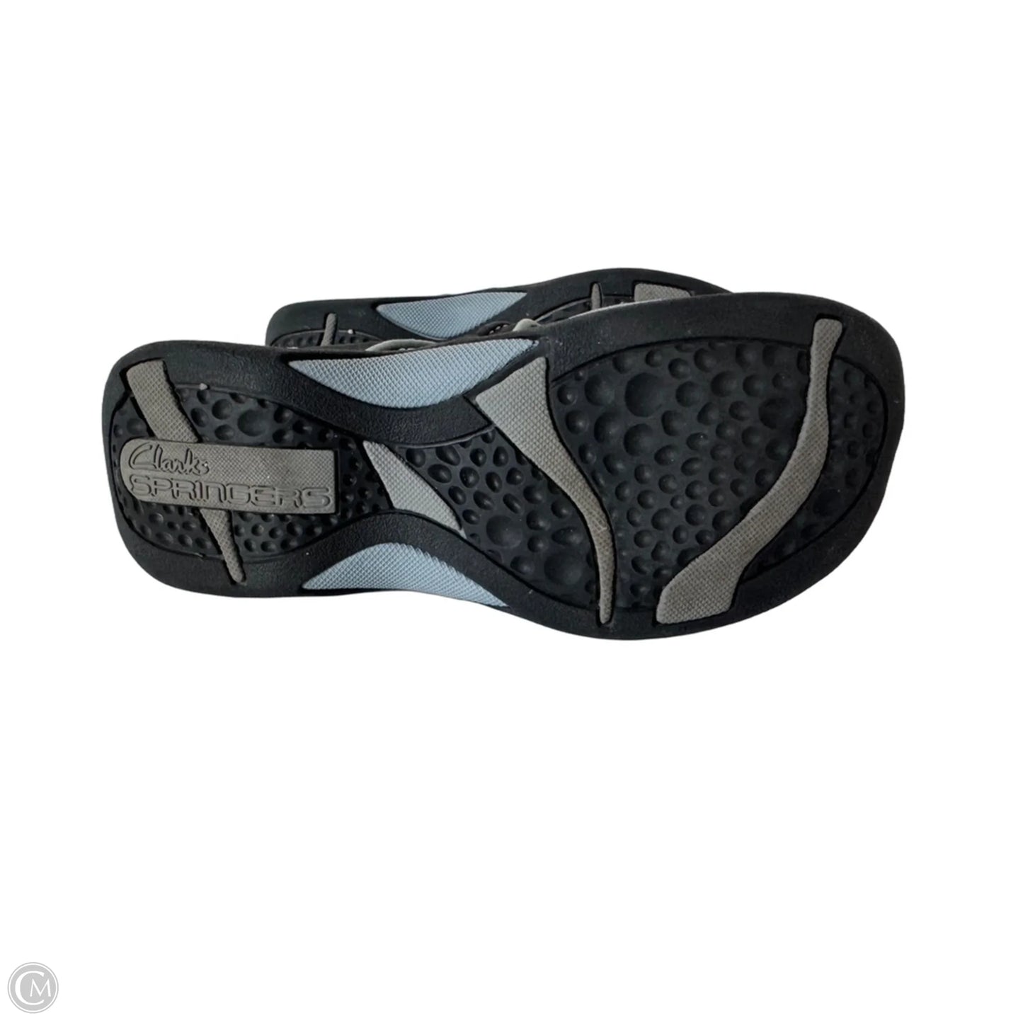Sandals Flats By Clarks In Black & Grey, Size: 8