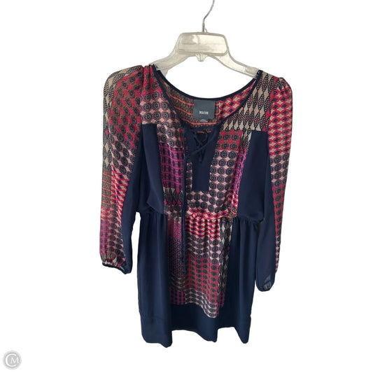 Dress Casual Short By Maeve In Blue & Red, Size: S