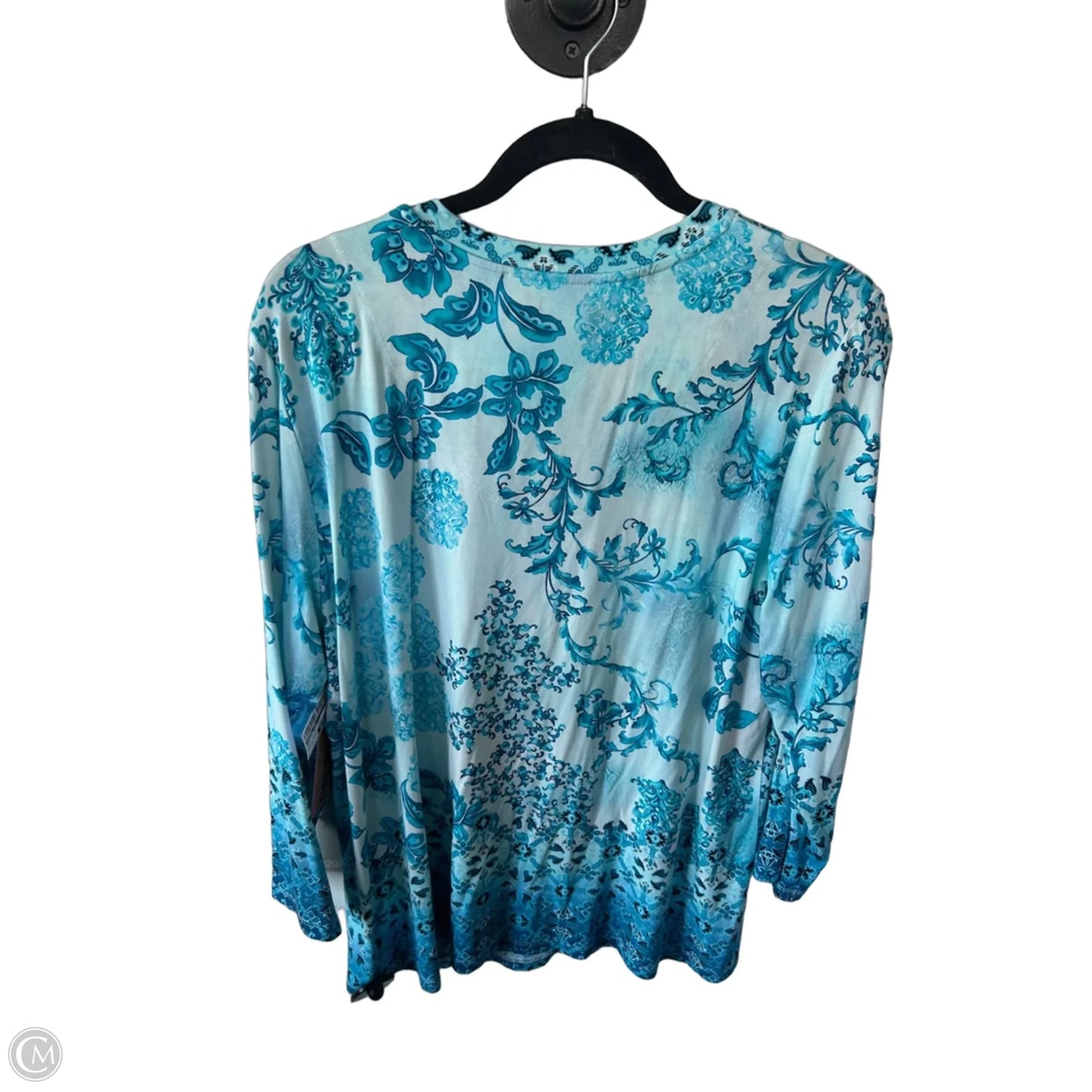 Top Long Sleeve Designer By Johnny Was In Blue, Size: Xl
