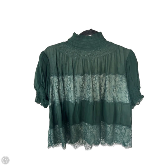 Top Short Sleeve By Anthropologie In Green, Size: M