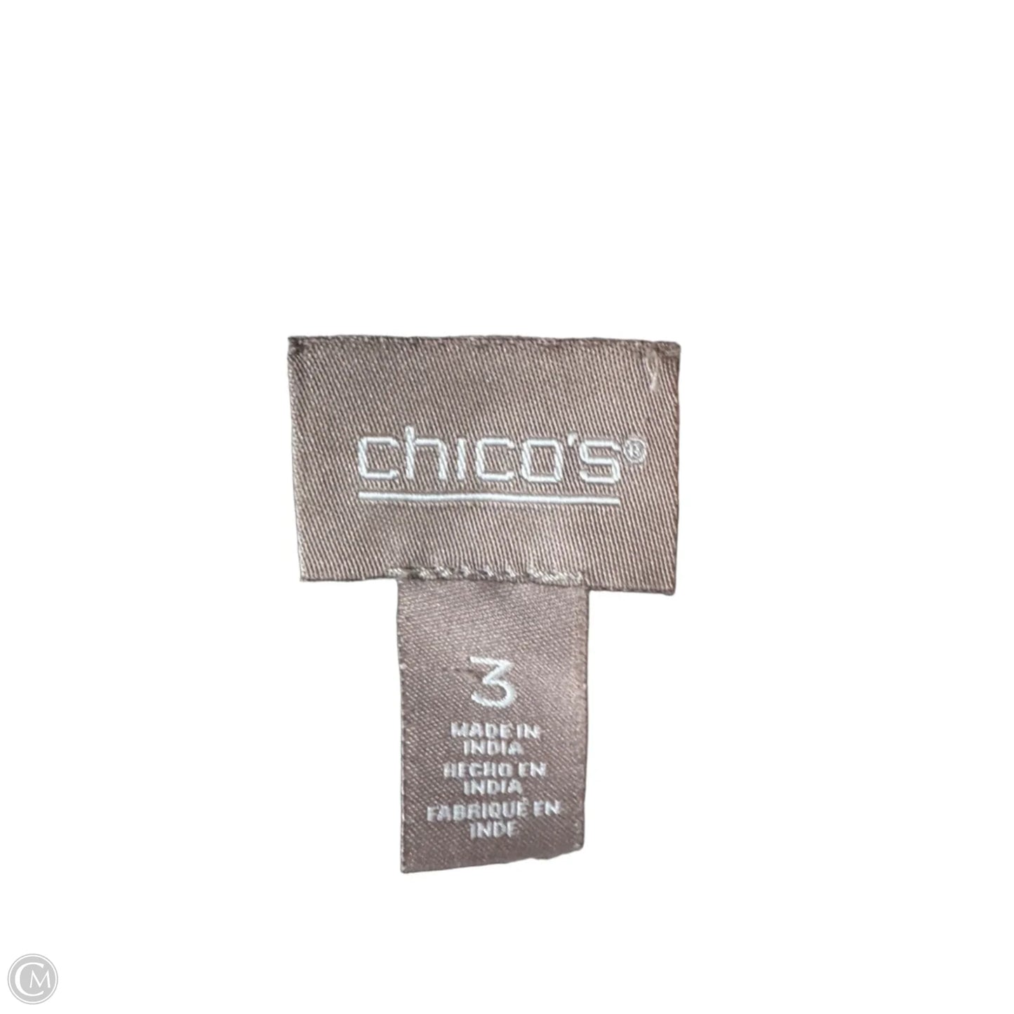 Top Long Sleeve By Chicos In Cream & Green, Size: Xl