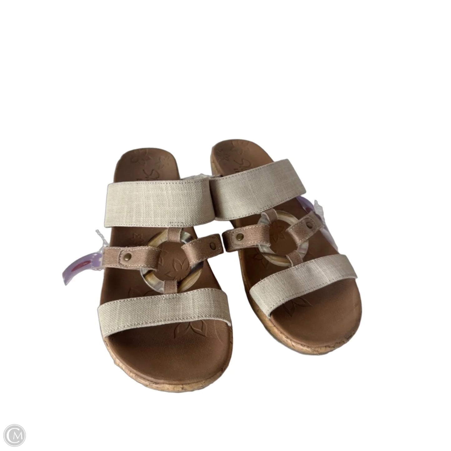 Sandals Heels Wedge By Skechers In Cream & Tan, Size: 7