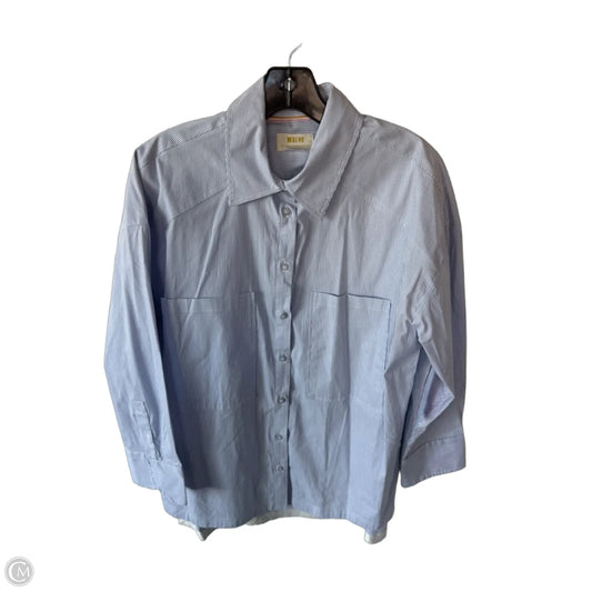 Tunic Long Sleeve By Maeve In Blue & White, Size: S