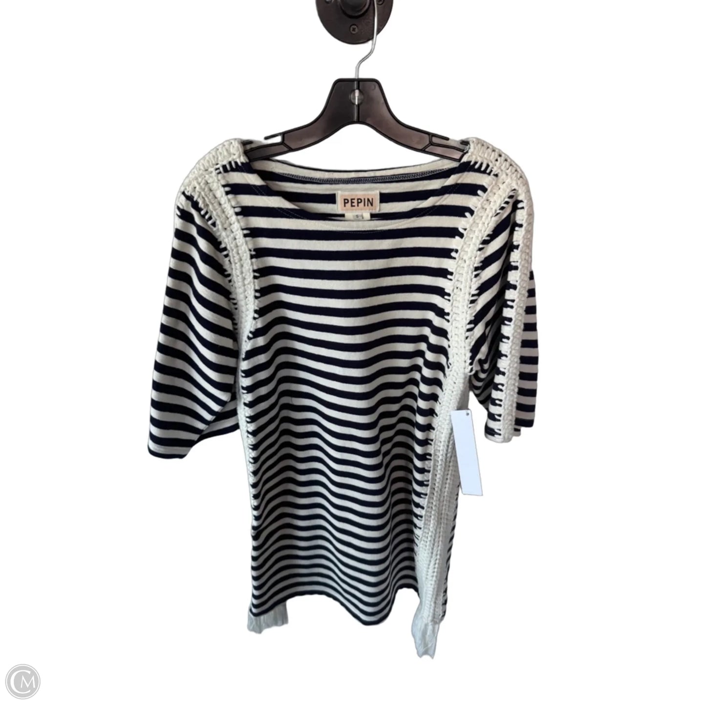 Dress Casual Short By Cmb In Blue & Cream, Size: S