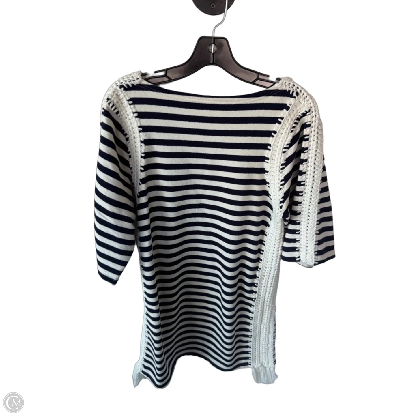 Dress Casual Short By Cmb In Blue & Cream, Size: S