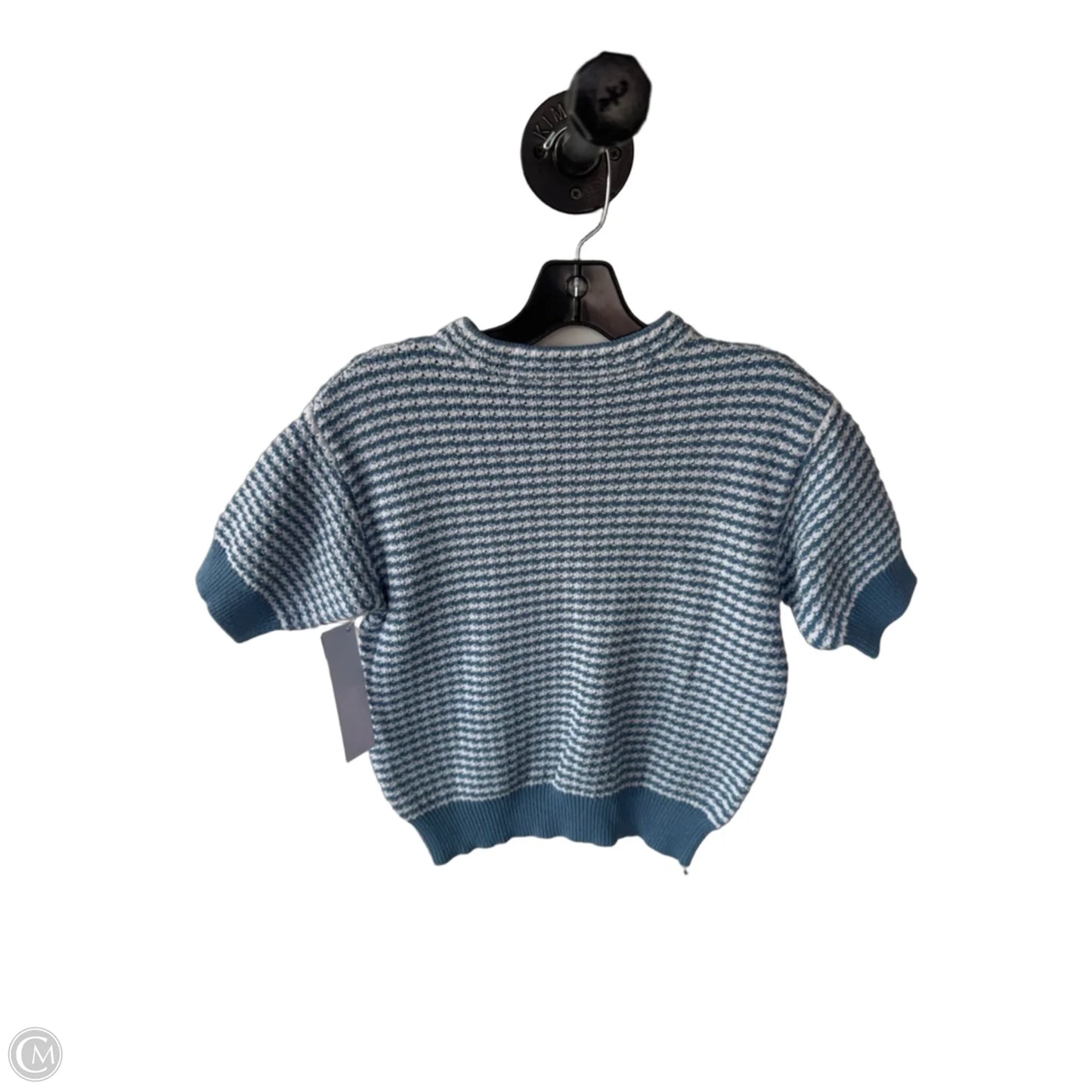 Sweater Short Sleeve By Ann Taylor In Blue & White, Size: S