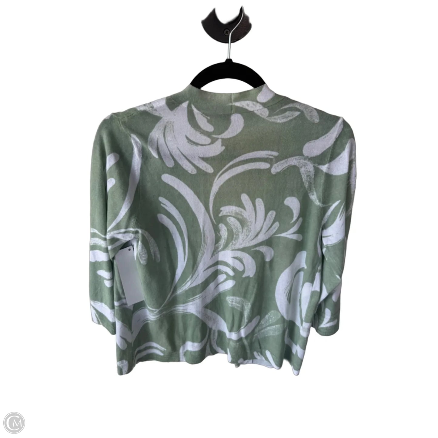 Cardigan By Chicos In Green & White, Size: S
