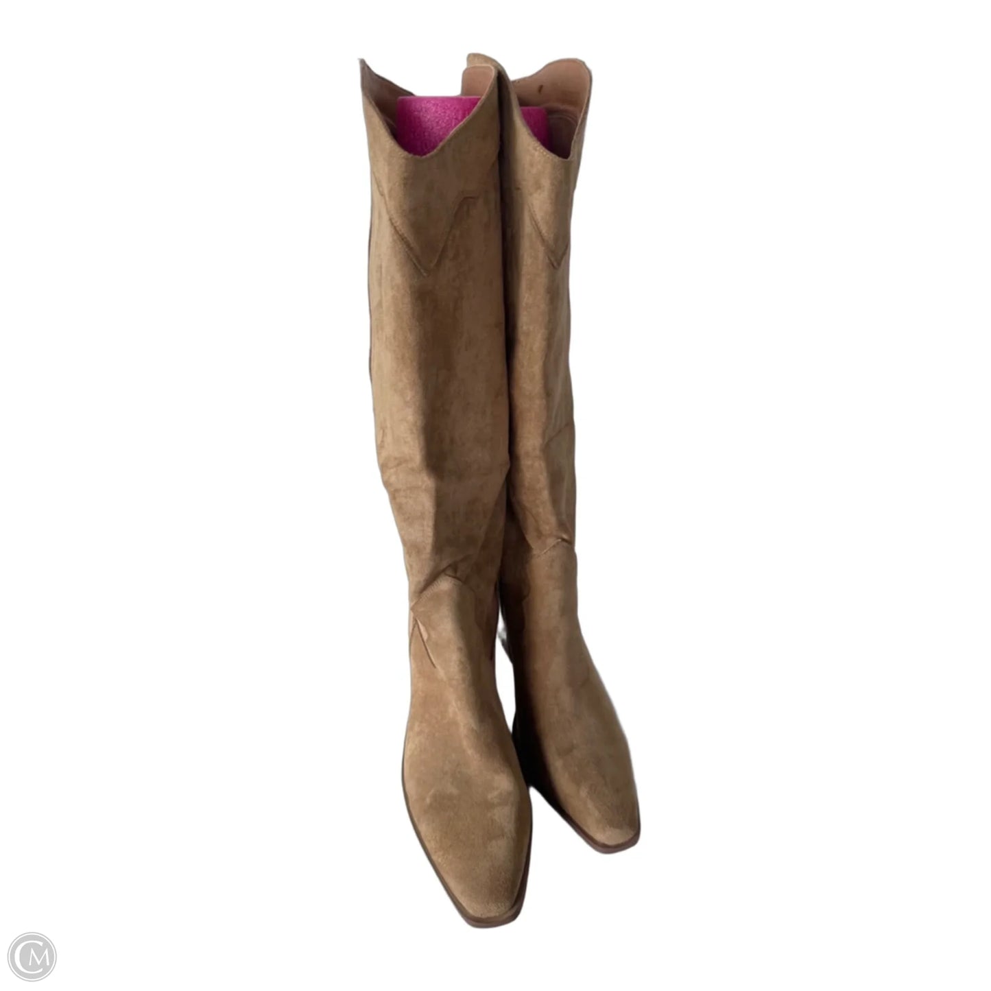 Boots Knee Heels By Cmc In Tan, Size: 9