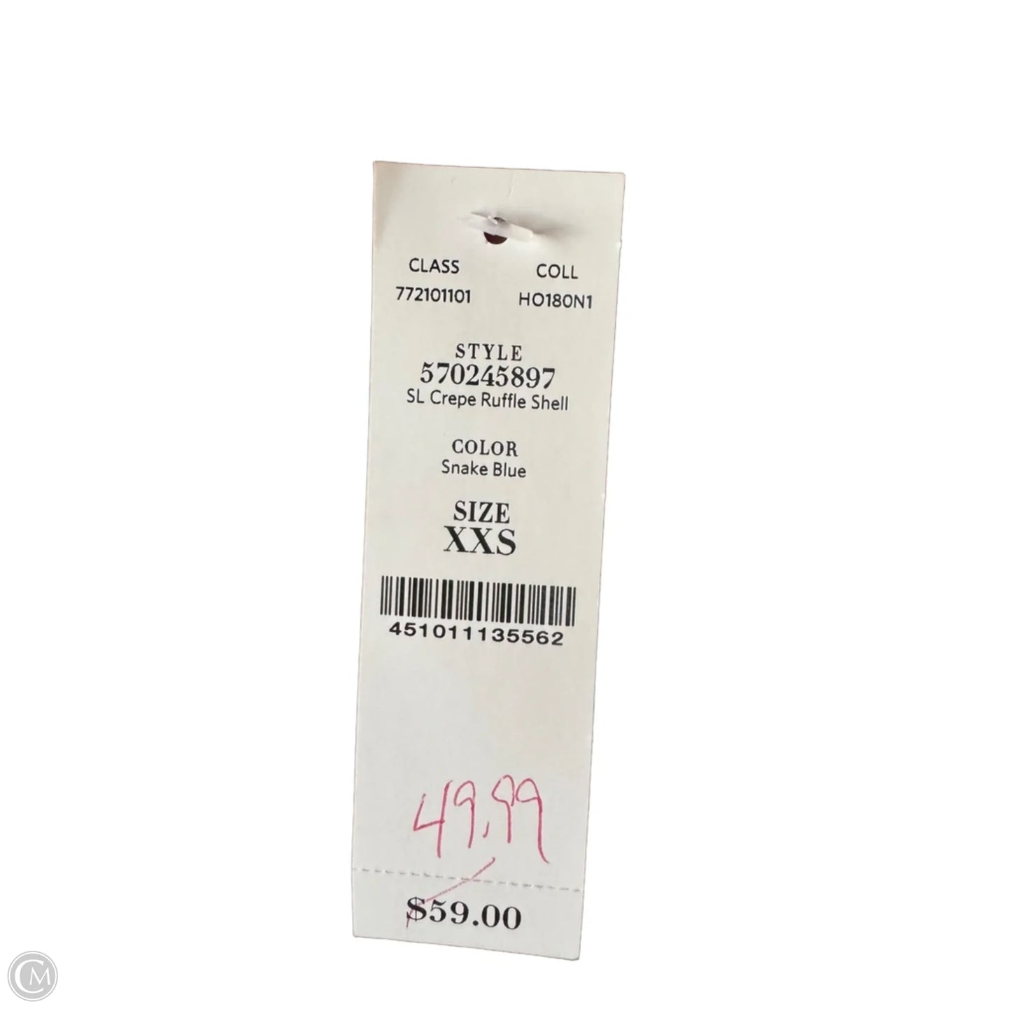 Top Sleeveless By White House Black Market In Blue, Size: Xxs