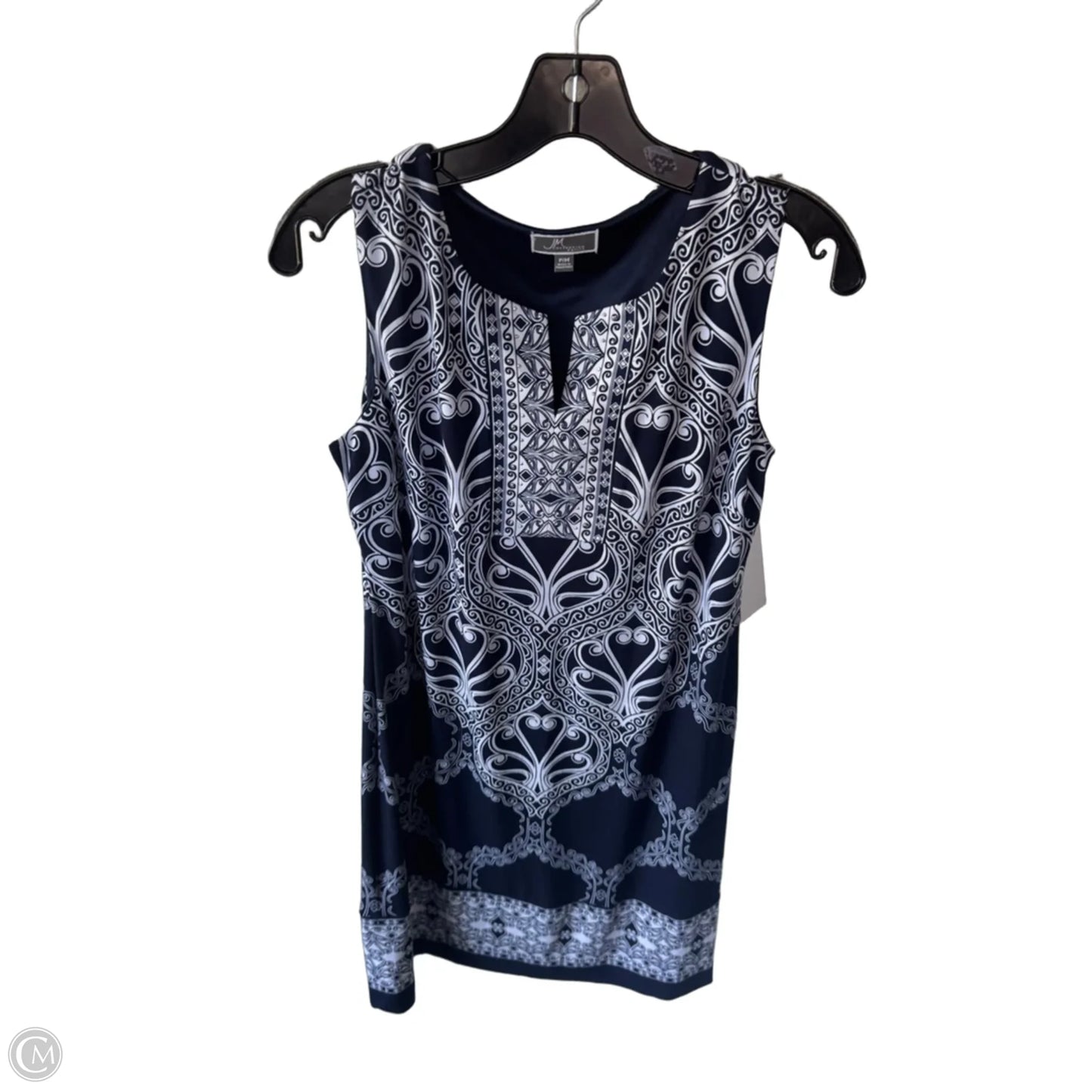 Dress Casual Midi By Jm Collections In Blue & White, Size: Mp