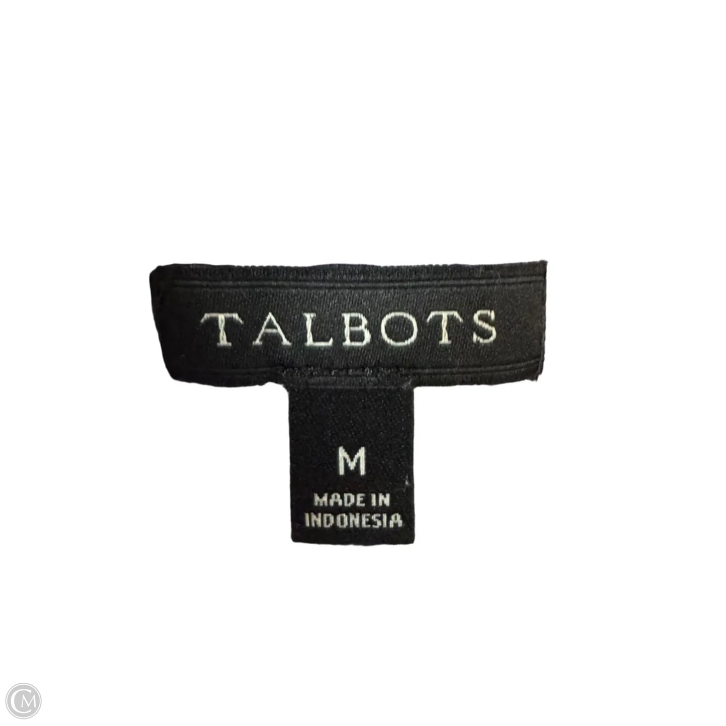 Top Long Sleeve By Talbots In Blue & White, Size: M