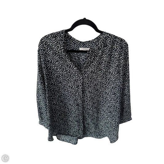 Top 3/4 Sleeve By Jachs Girlfirend In Blue & White, Size: L
