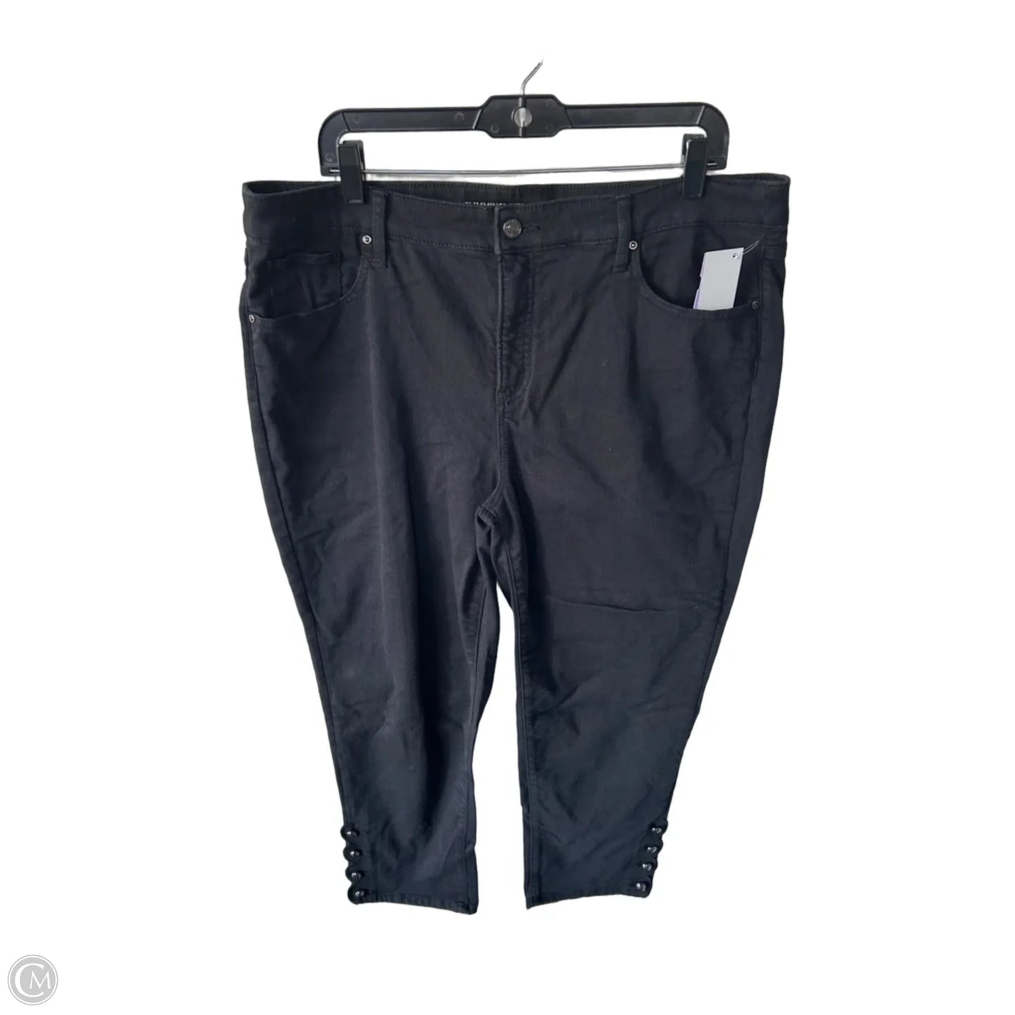 Jeans Straight By Chicos In Black Denim, Size: 16