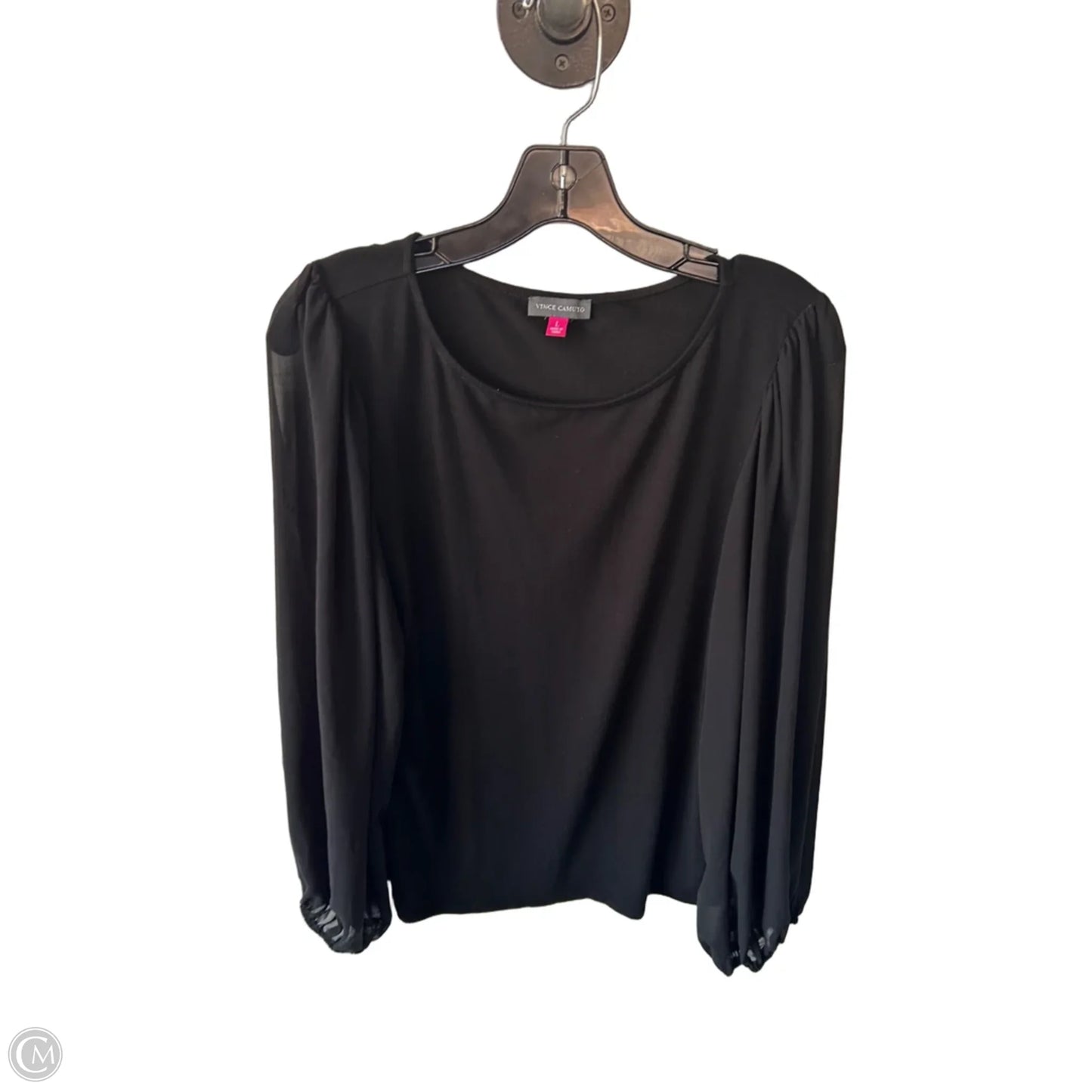 Top Long Sleeve By Vince Camuto In Black, Size: L