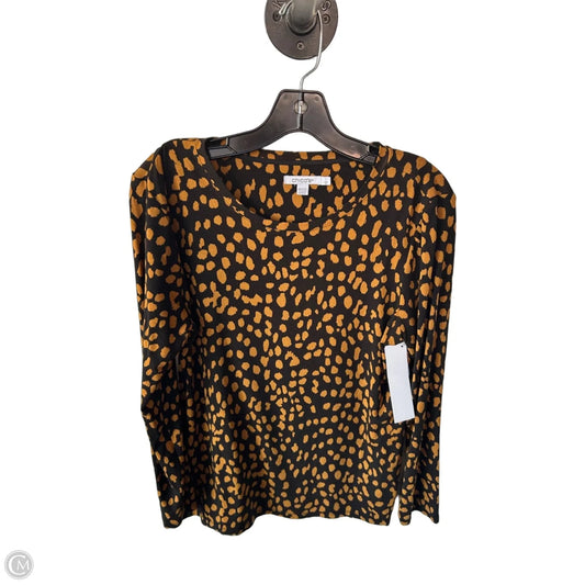 Top Long Sleeve By Chicos In Black & Yellow, Size: M
