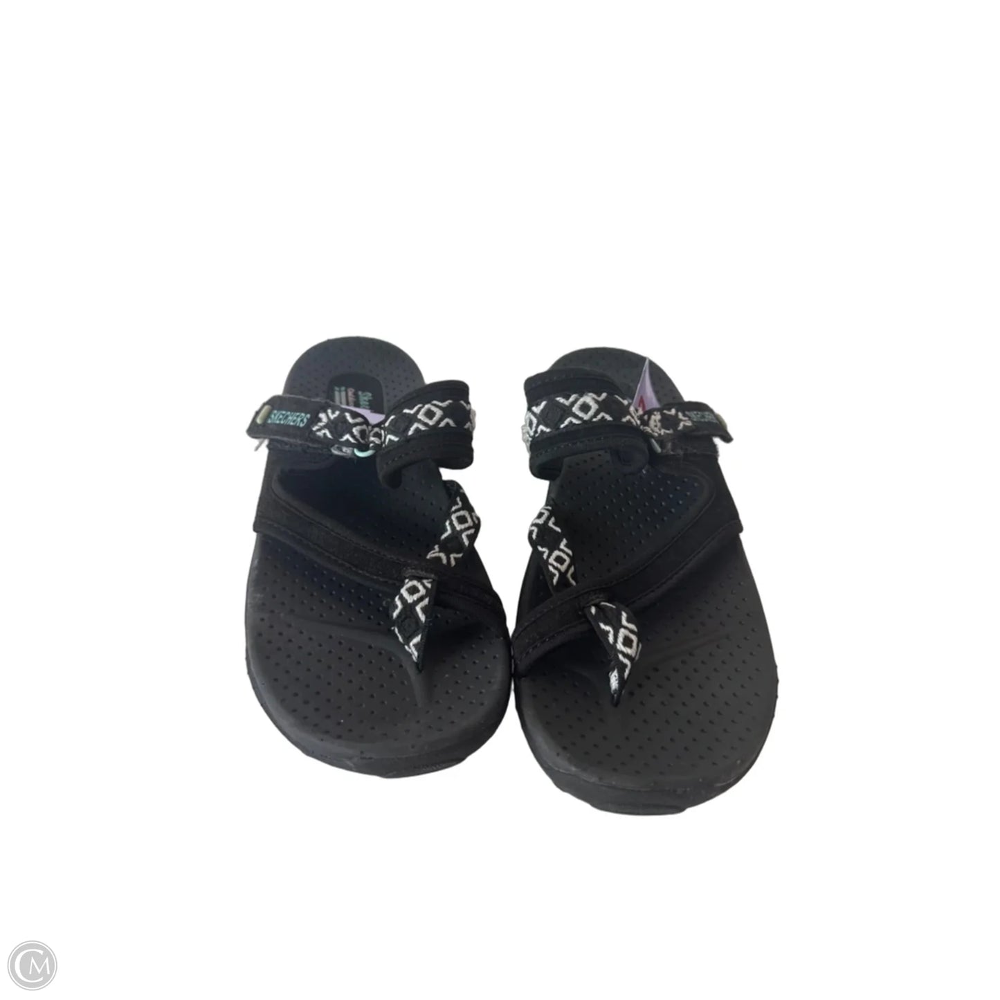 Sandals Flats By Skechers In Black & White, Size: 8