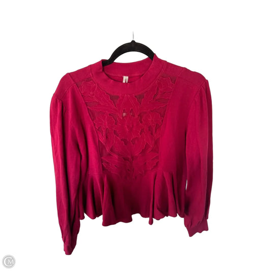Top Long Sleeve By Anthropologie In Red, Size: S