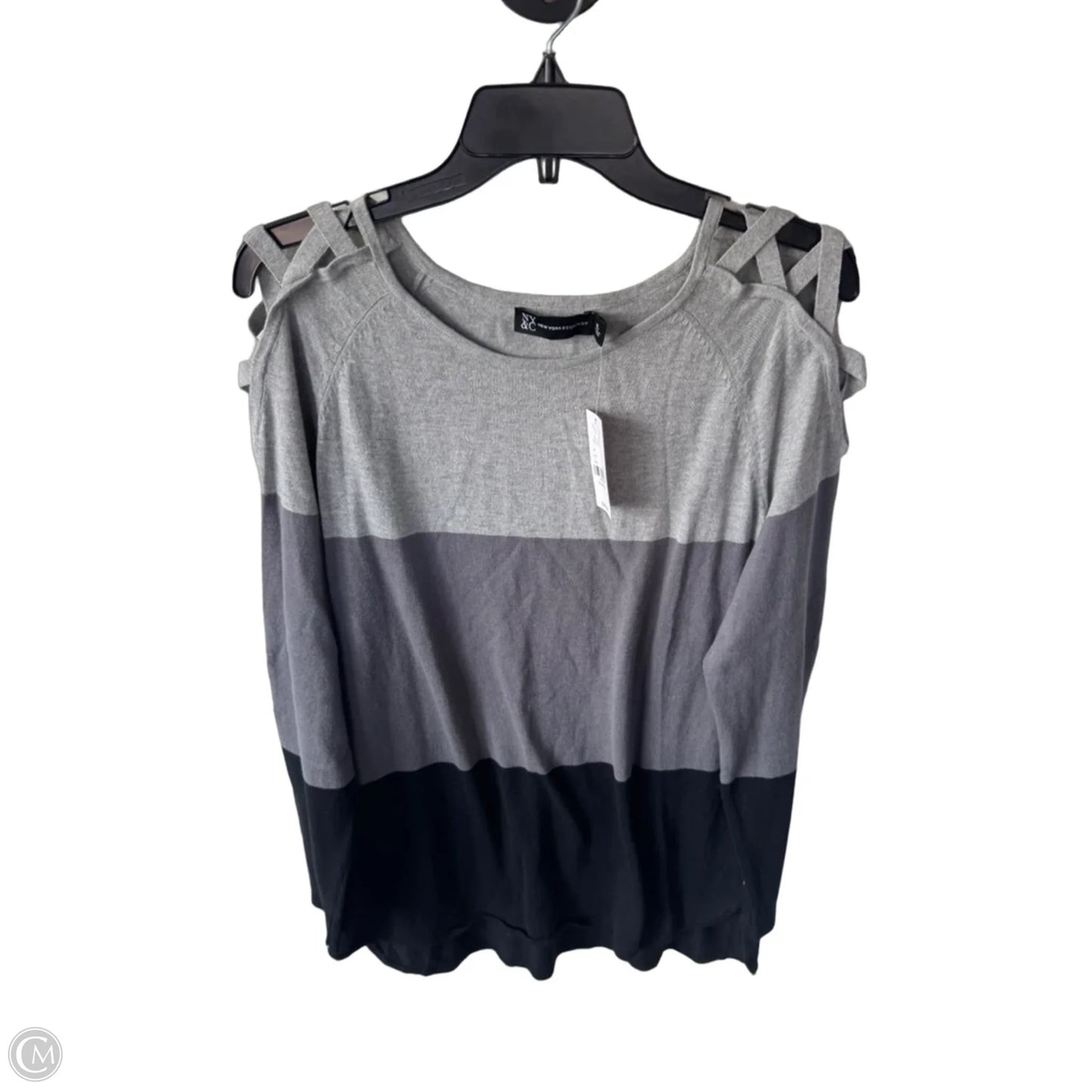 Sweater By New York And Co In Black & Grey, Size: Xl