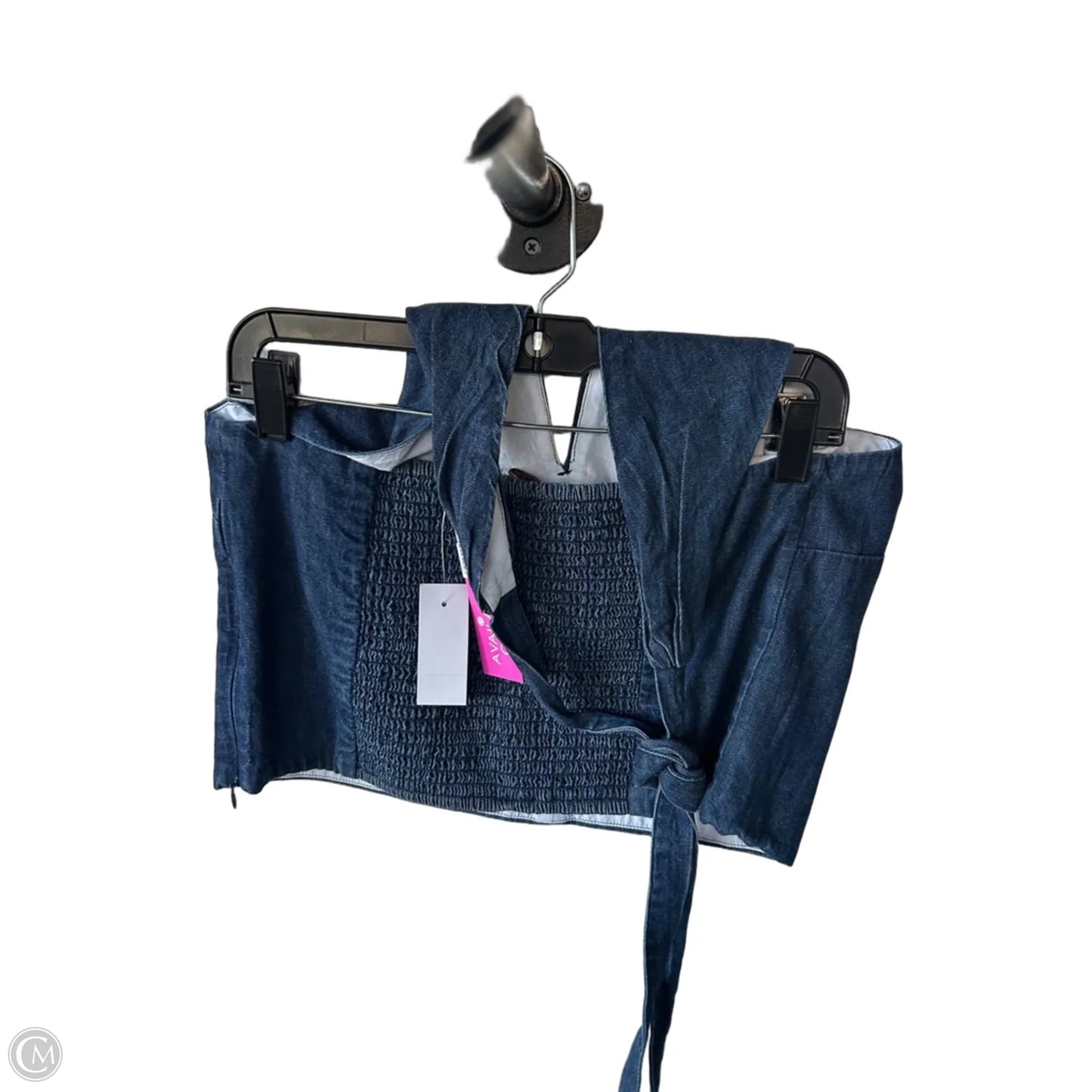 Top Sleeveless By Loft In Blue Denim, Size: M