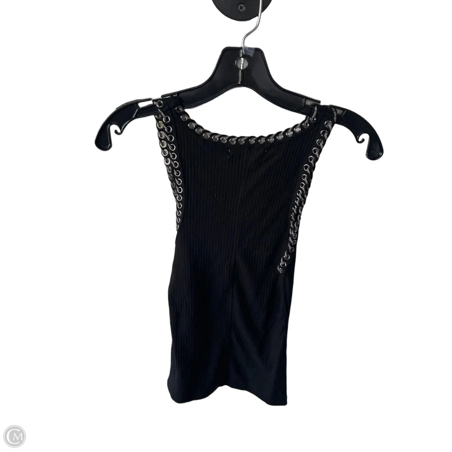 Top Sleeveless By Miss Me In Black & Silver, Size: M