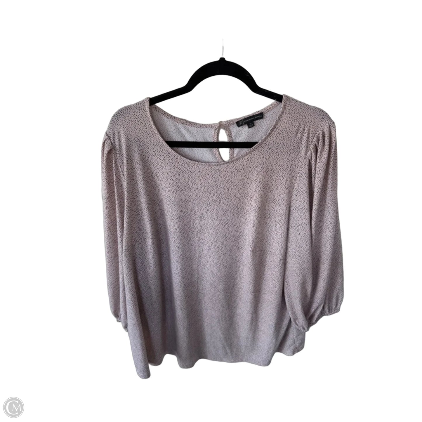 Top Long Sleeve By Adrianna Papell In Black & Pink, Size: 1x