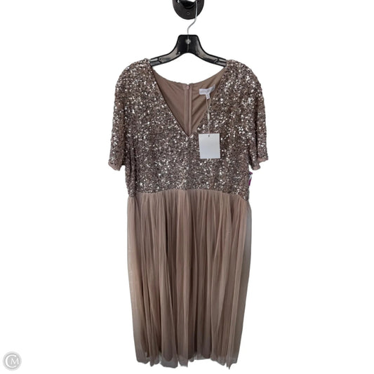 Dress Party Long By Clothes Mentor In Tan, Size: 2x