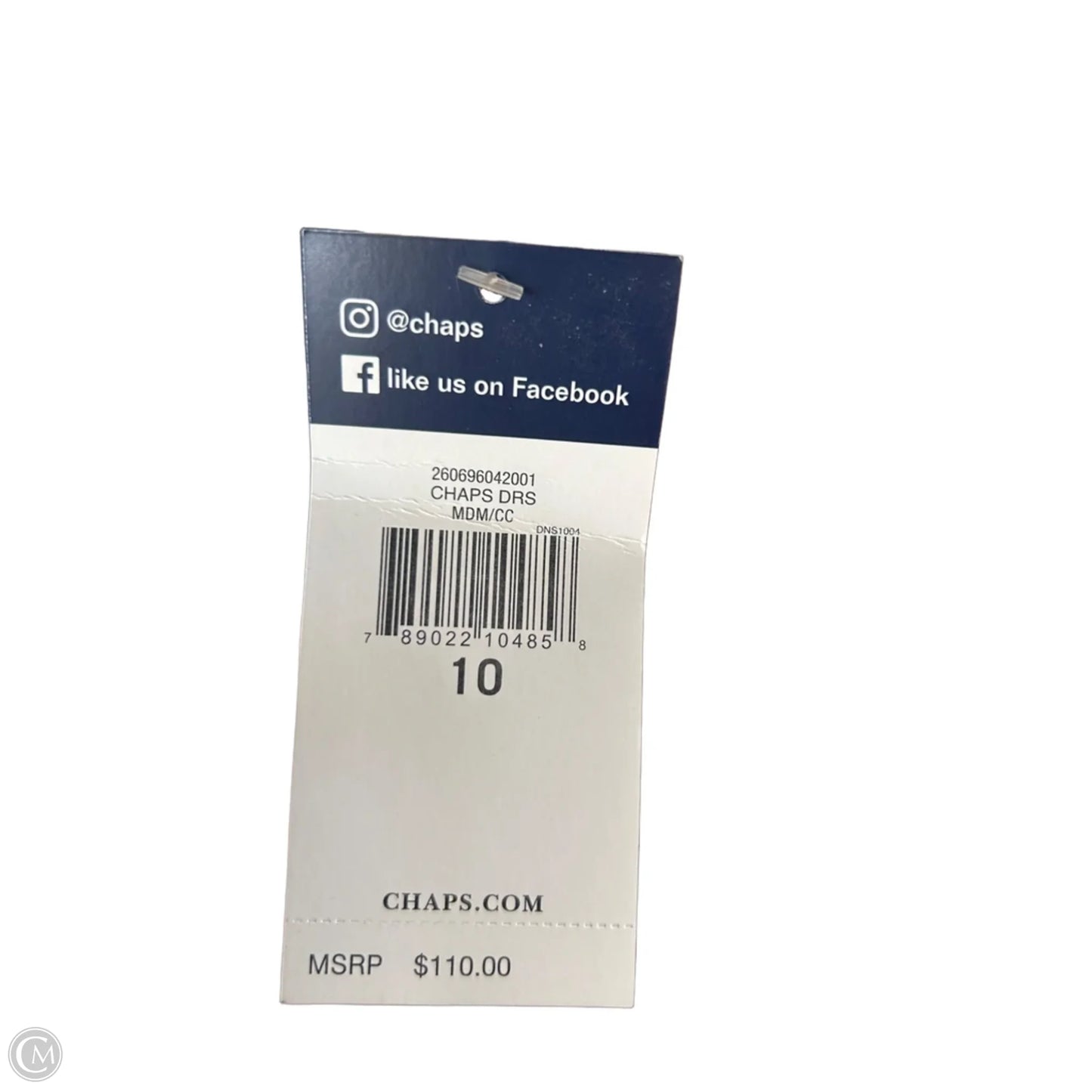 Dress Work By Chaps In Blue & White, Size: M