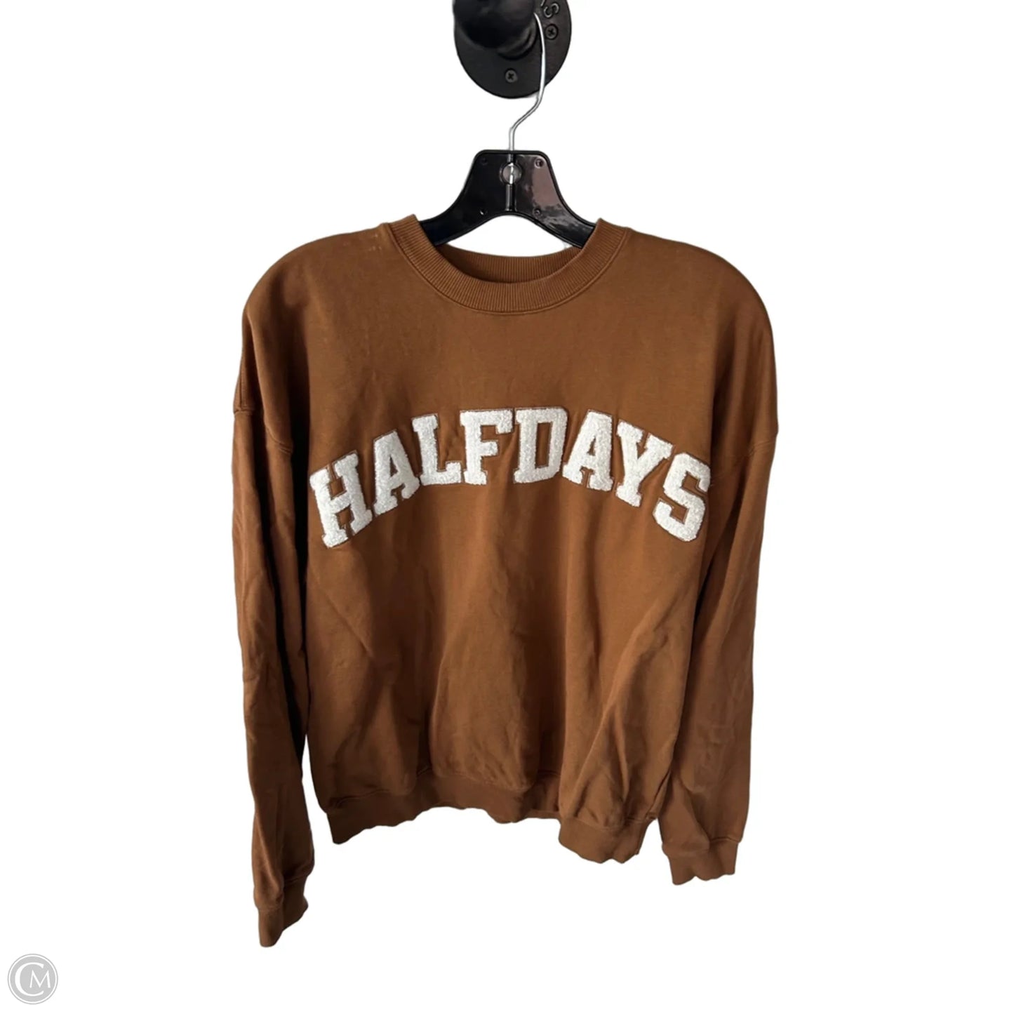 Sweatshirt Crewneck By Cmb In Brown & Cream, Size: Xs