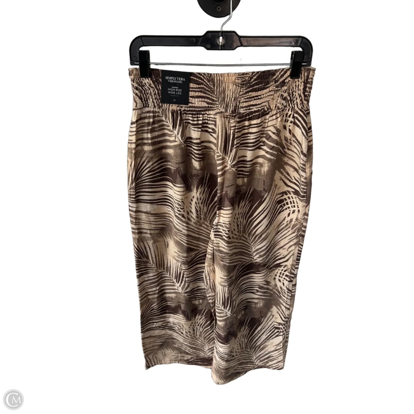 Pants Cropped By Simply Vera In Brown & Cream, Size: 8