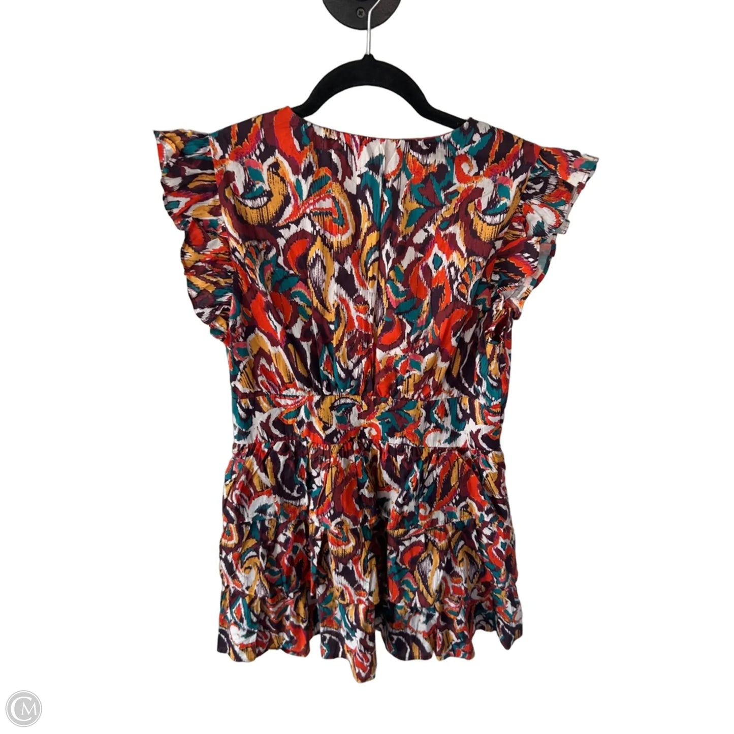Dress Casual Short By Aqua In Orange & White, Size: L