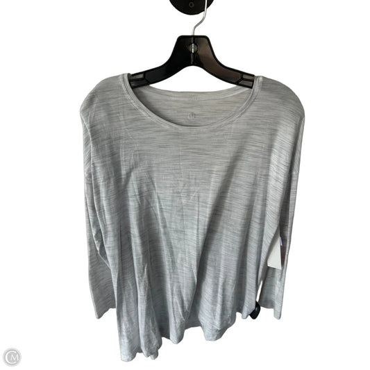 Athletic Top Long Sleeve Crewneck By Lululemon In Grey & White, Size: M