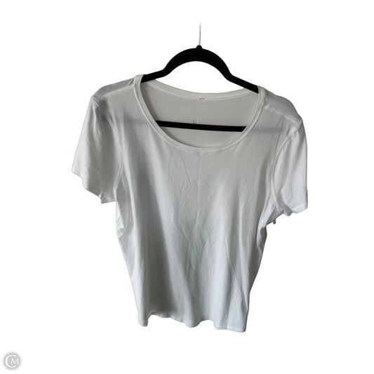 Athletic Top Short Sleeve By Lululemon In White, Size: M