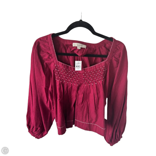 Top Long Sleeve By Loft In Red, Size: M