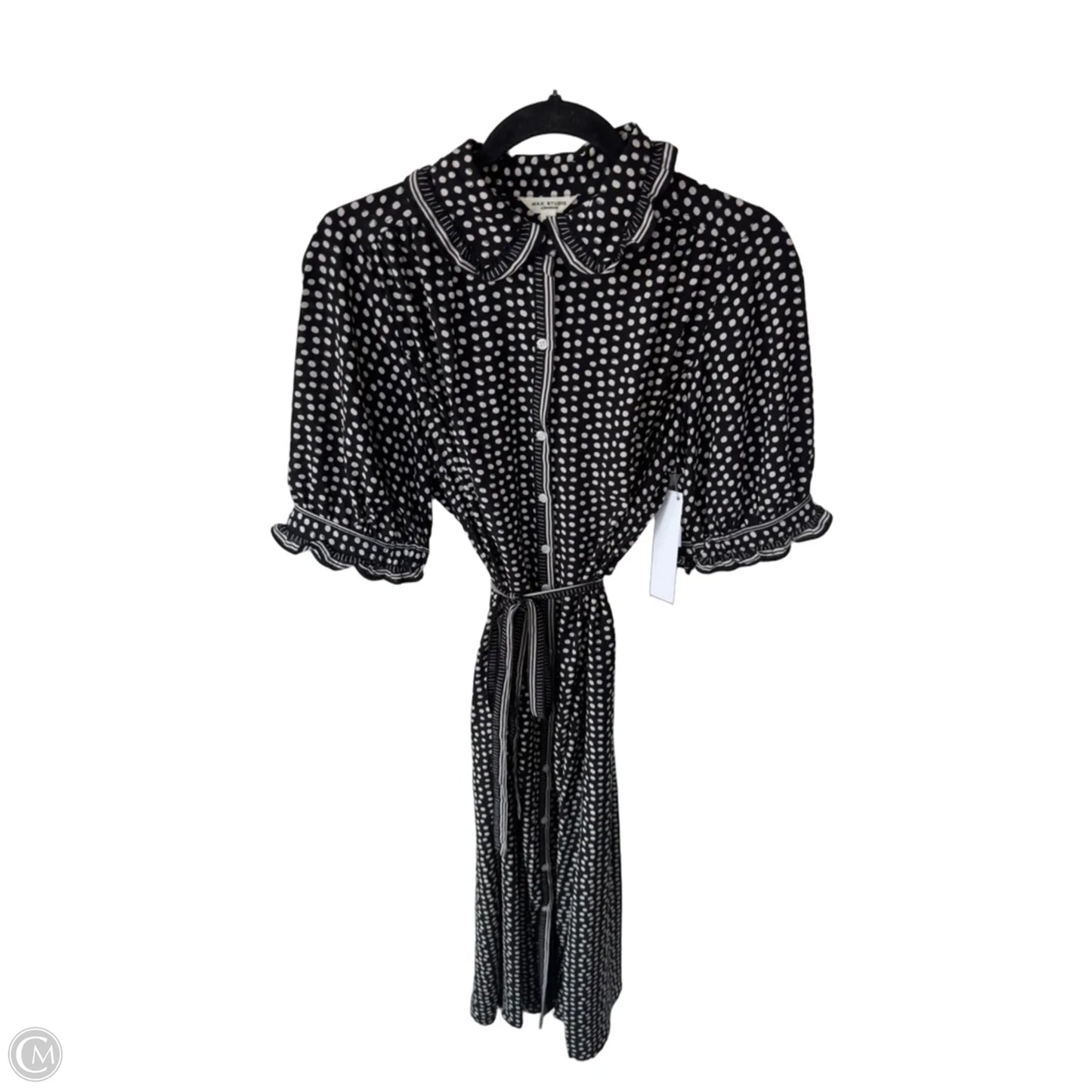 Dress Casual Midi By Max Studio In Black & Cream, Size: M