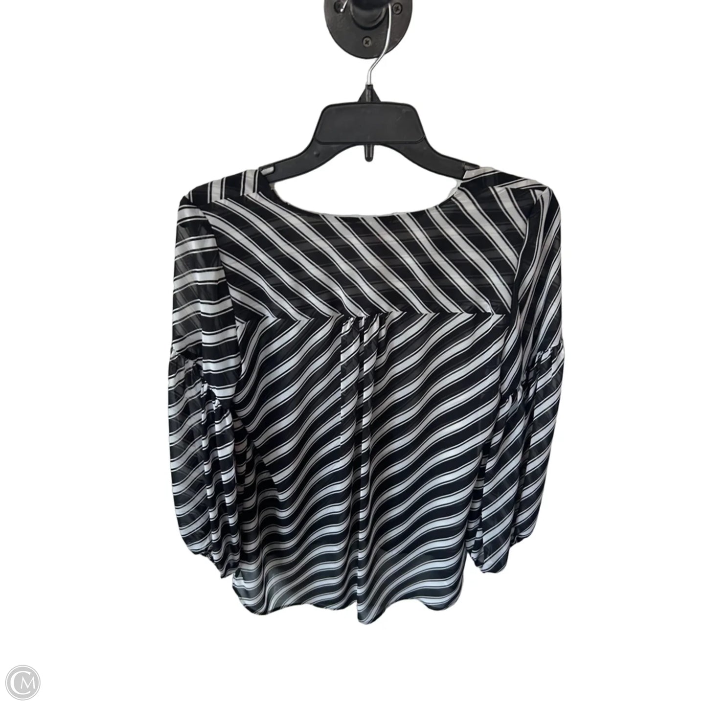 Top Long Sleeve By Vince Camuto In Black & White, Size: Xs