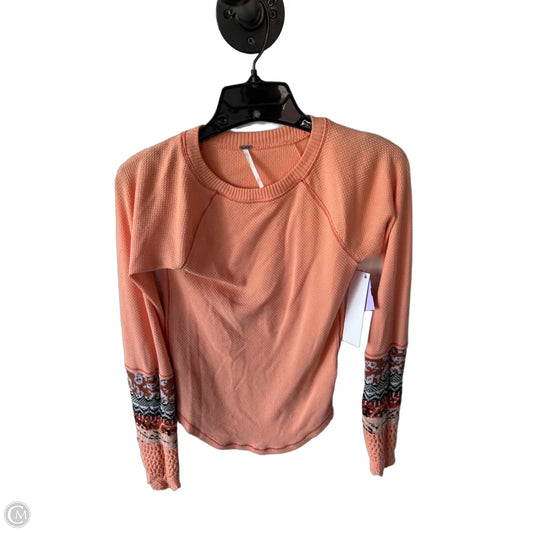 Top Long Sleeve By Free People In Orange, Size: S