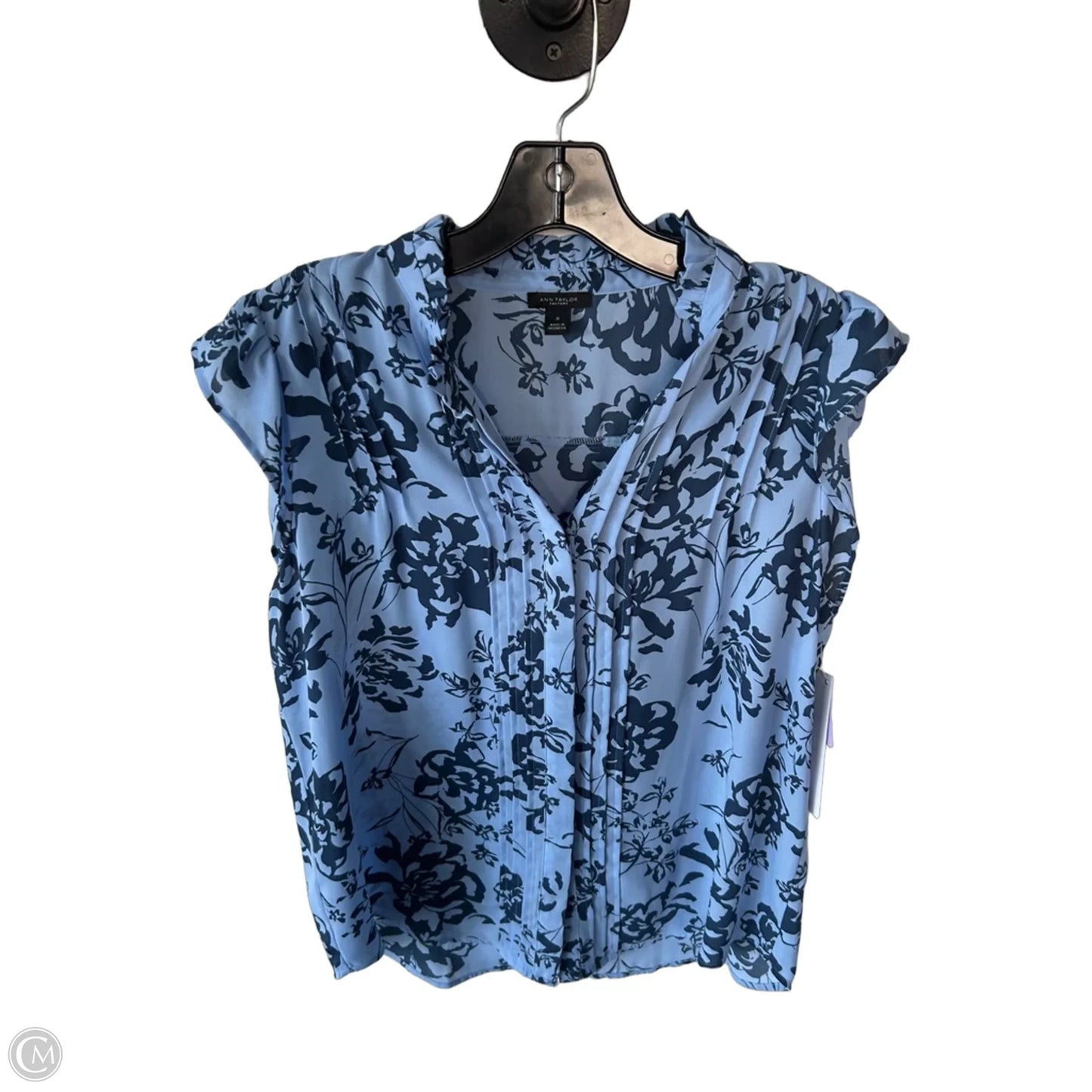 Top Short Sleeve By Ann Taylor In Blue, Size: M