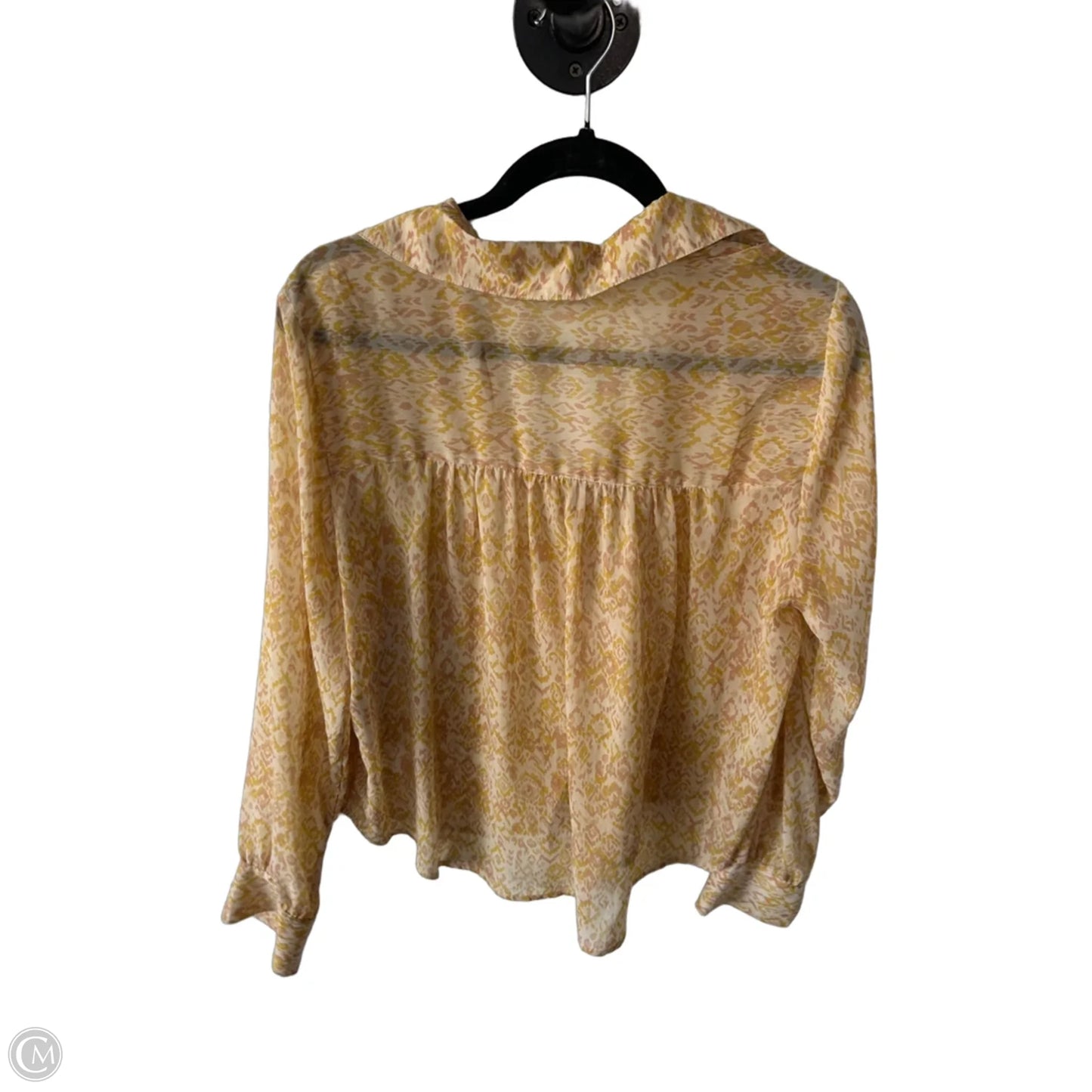 Top Long Sleeve By Evereve In Yellow, Size: L
