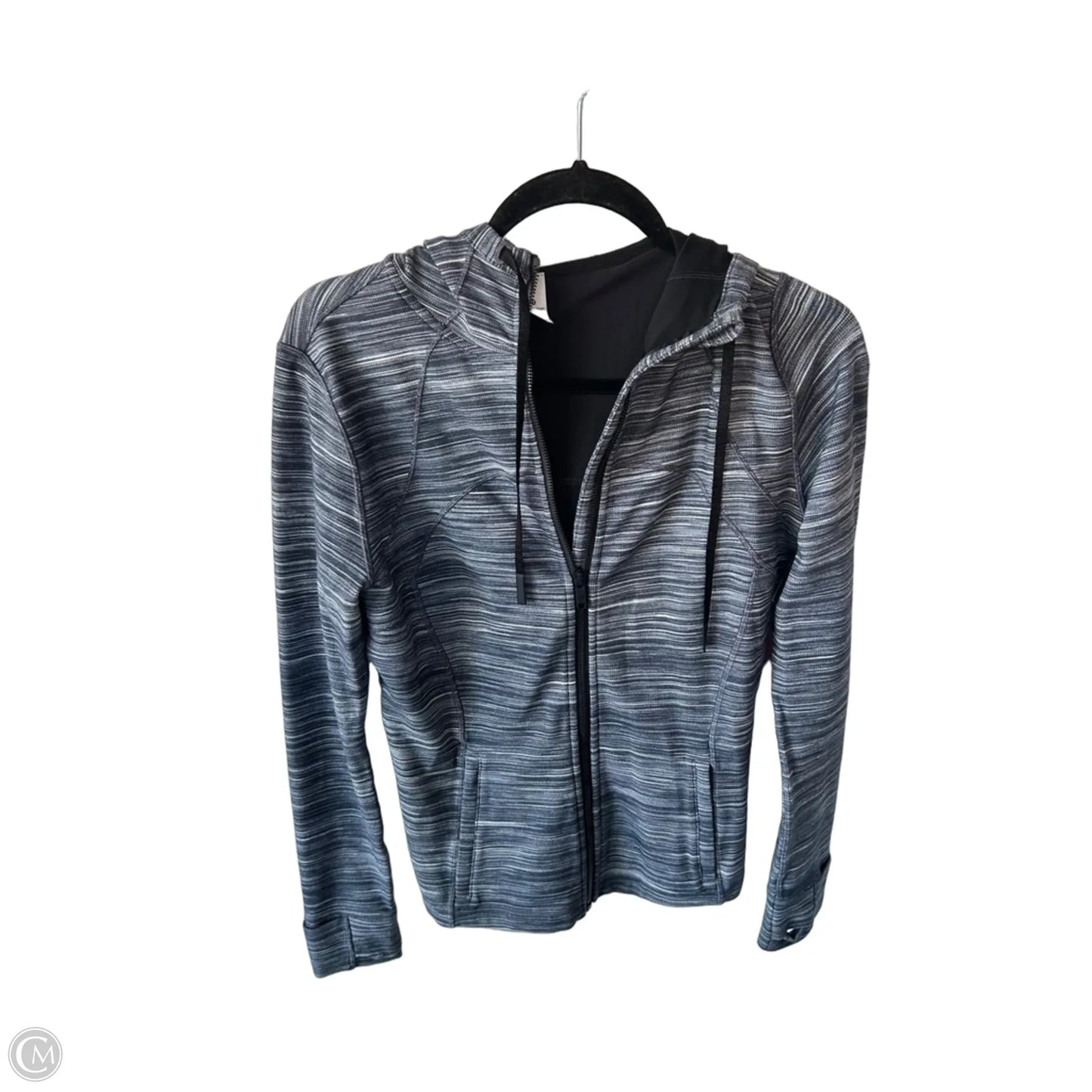 Athletic Sweatshirt Hoodie By Lululemon In Grey, Size: M