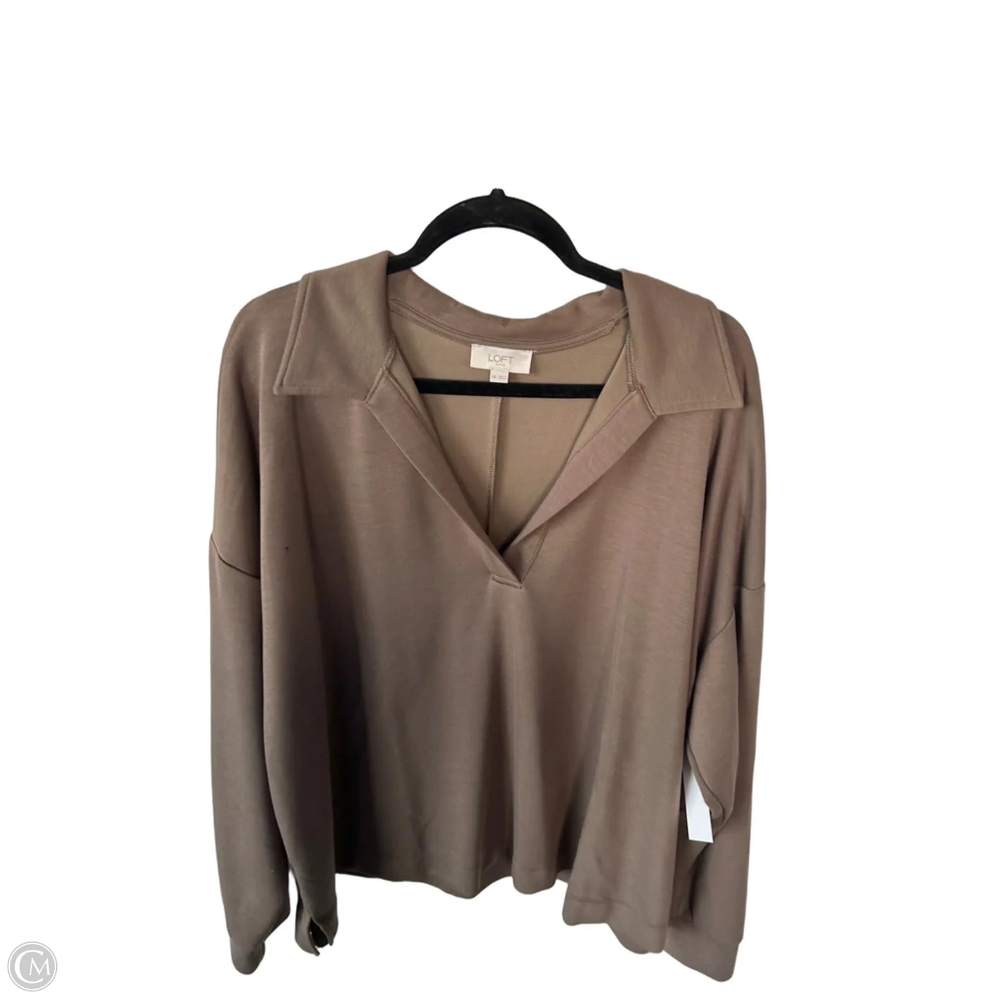 Sweatshirt Collar By Loft In Brown, Size: Xxl