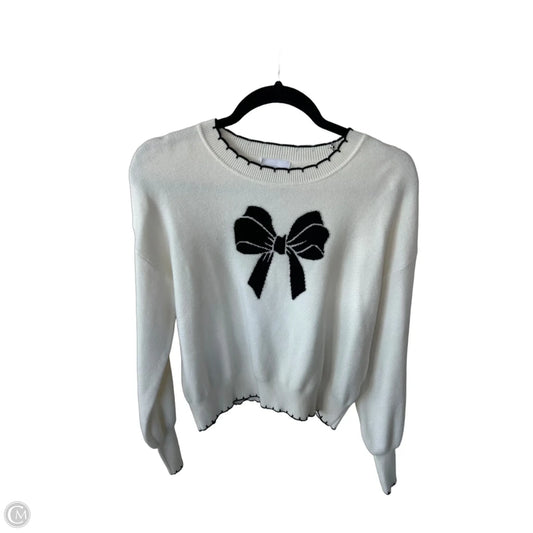 Sweater By Clothes Mentor In Black & White, Size: L