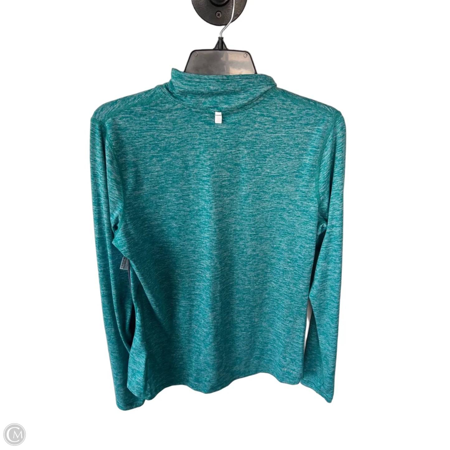 Athletic Top Long Sleeve Collar By Nike Apparel In Green, Size: M